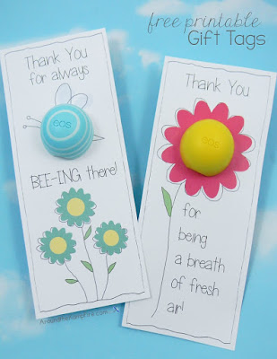Bee and Flower EOS Lip Balm FREE Printable Thank You Tags