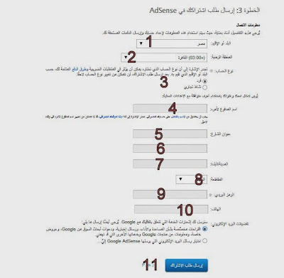 ملئ استمارة جوجل ادسنس google adsense