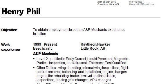 A amp P Mechanic Sample Resume Format - A%2526P%2BMechanic%2BSample%2BResume%2BFormat%2Bin%2BWord%2BFree%2BDownload 
