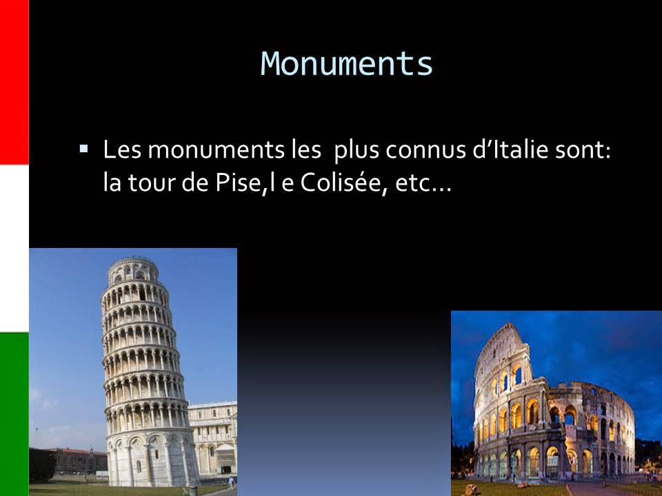 Classe de CM2. École Saint Louis des Français.: Exposé. L'Italie