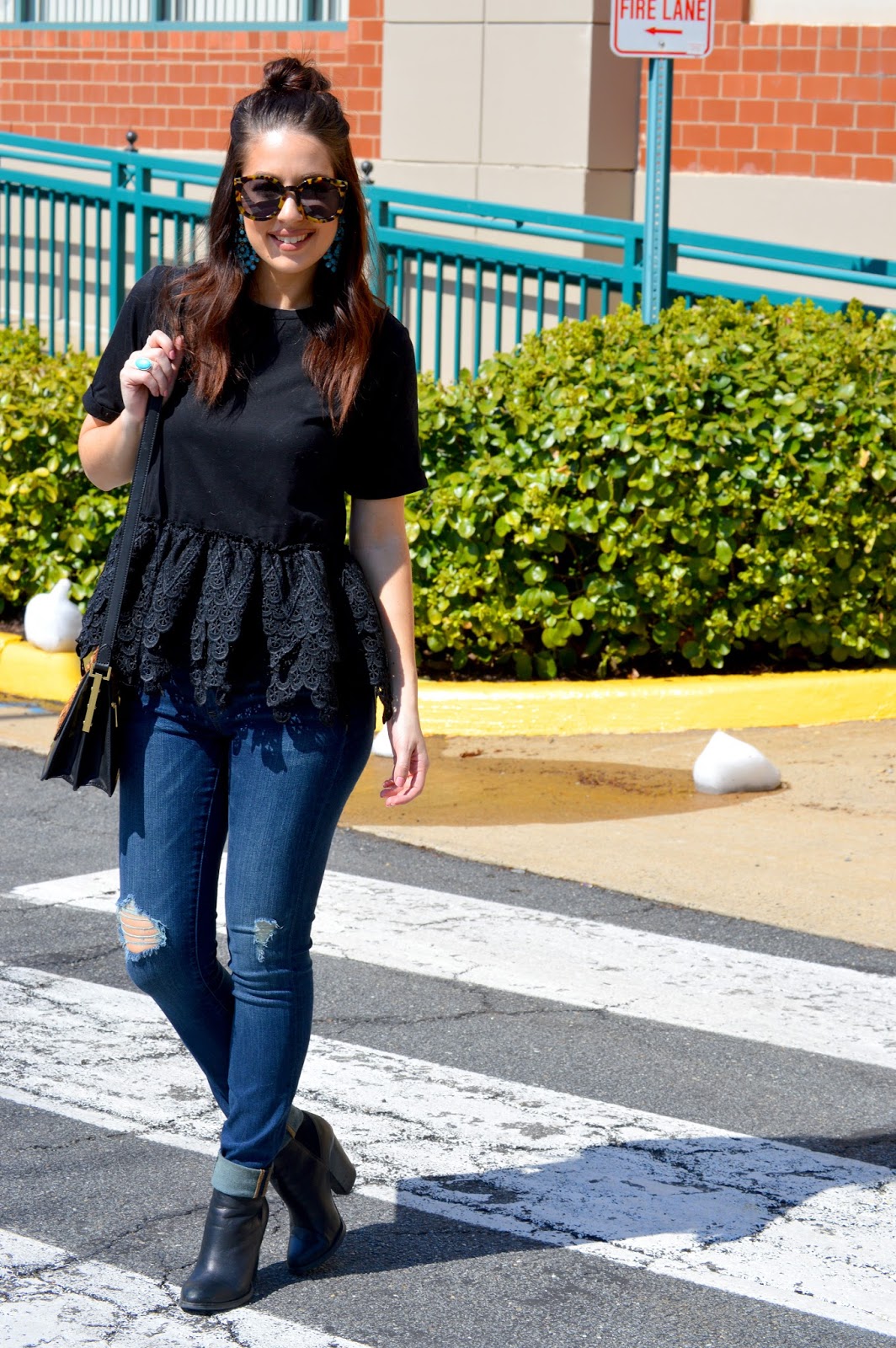 Rosy Outlook: The Cutest Black Peplum + Fashion Frenzy Link-Up!