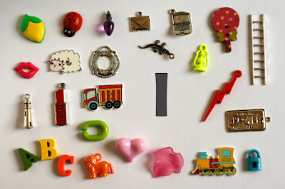 TomToy Individual letter L I spy trinkets for alphabet, Miniature abc objects, Montessori alphabet. Sorting toddler activities