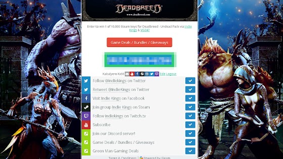 Deadbreed - Undead Pack Code from a game giveaway hosted by IndieKings and VG247