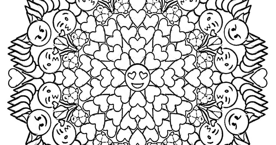 Coloring Pages Emoji Mandala Coloring pages