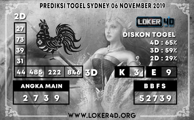 PREDIKSI TOGEL SYDNEY LOKER4D 06 NOVEMBER 2019