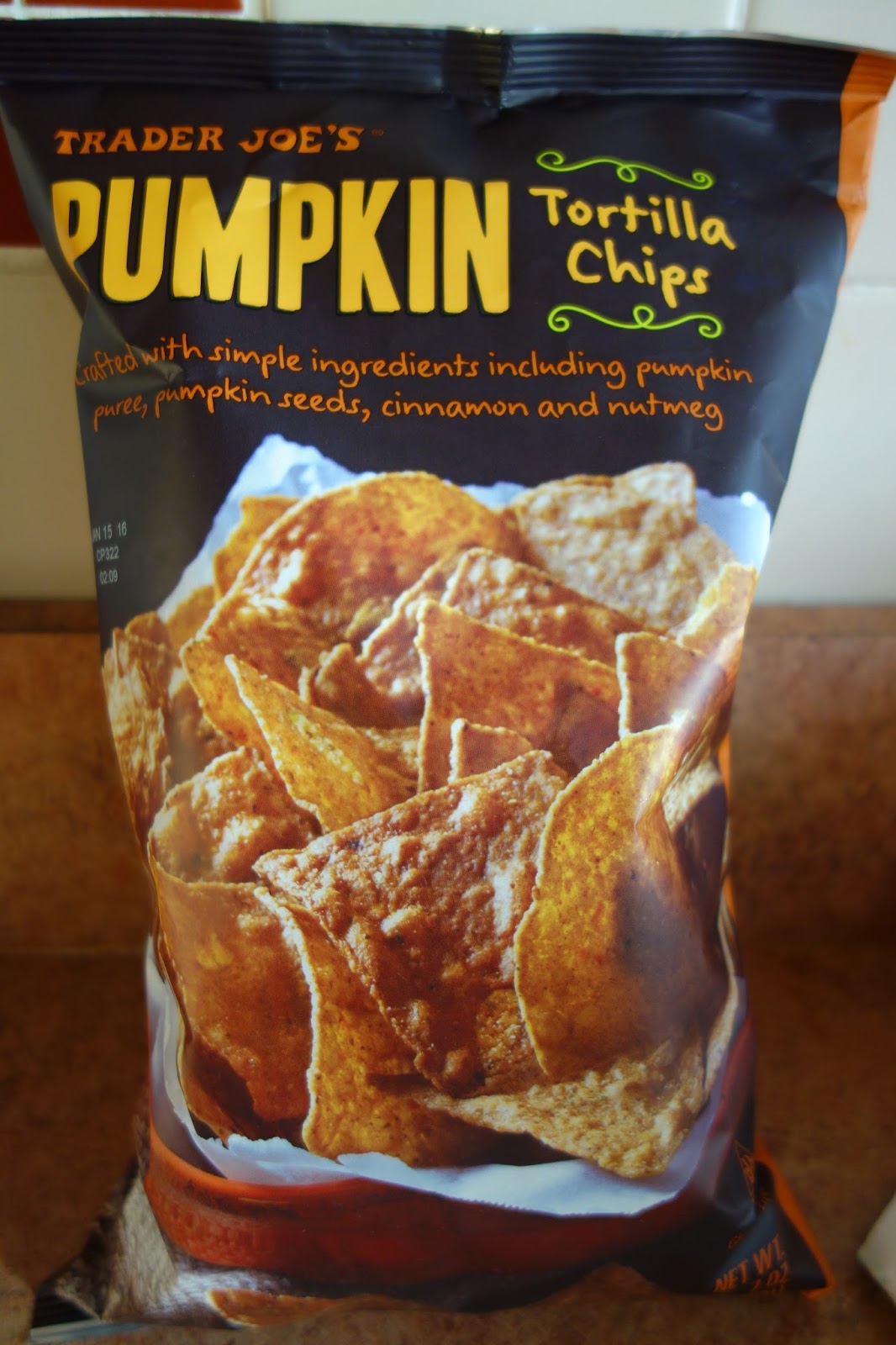 Trader Joe's Fall Harvest Salsa, Sweet Potato Tortilla Chips, & Pumpkin