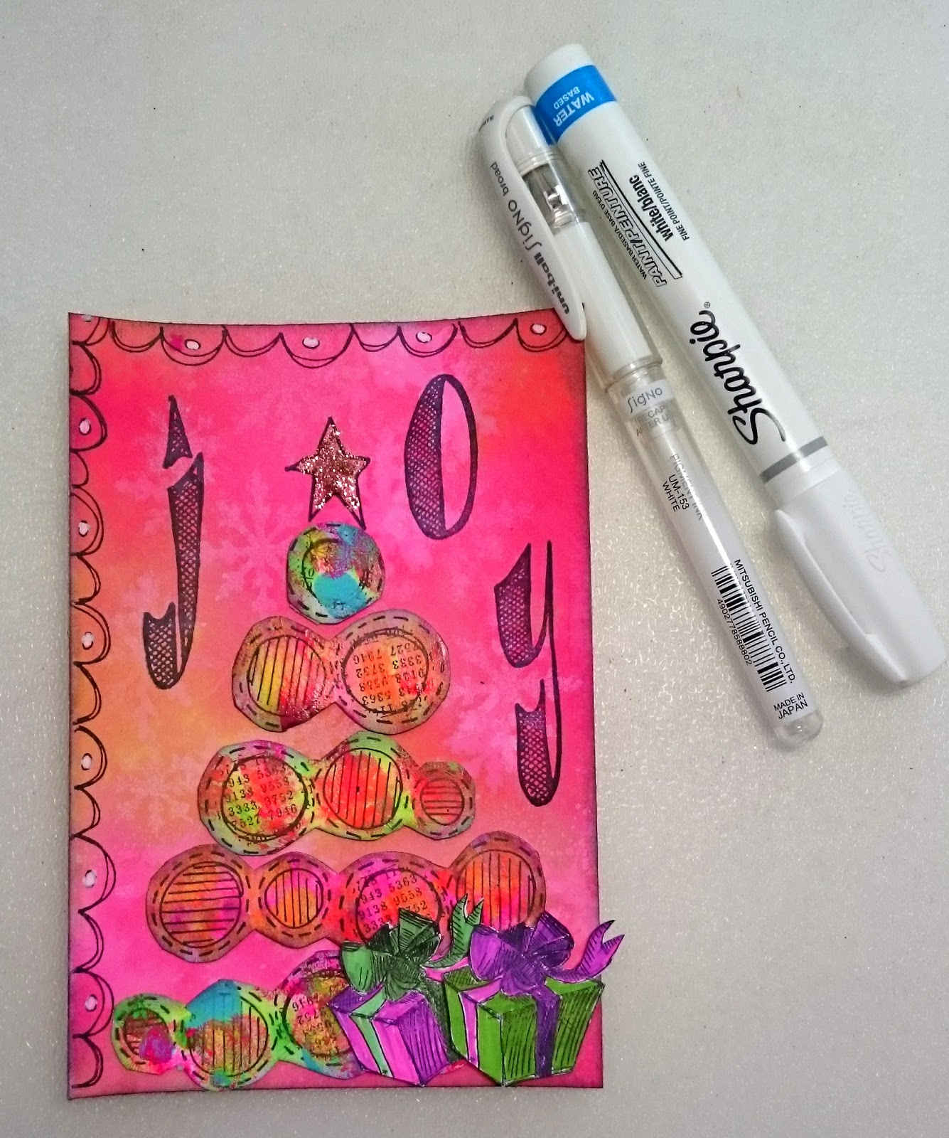 Stamps and Stencils : Dylusions Christmas Card