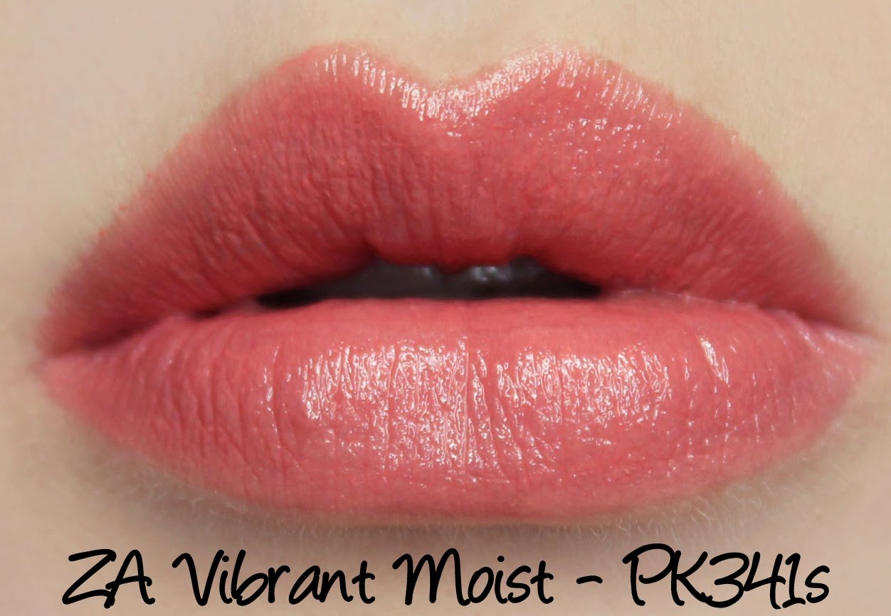 ZA Vibrant Moist Lipstick - PK341s swatches & review