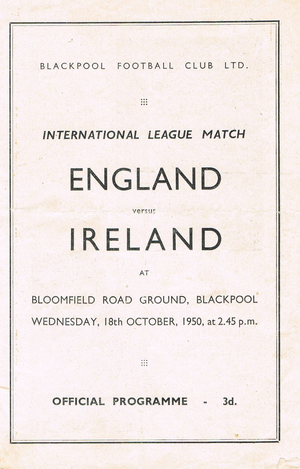 Irish League Footballing Greats Irish League Representative Match