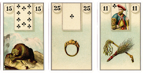 French Cartomancy Cards, bear, ring, whip