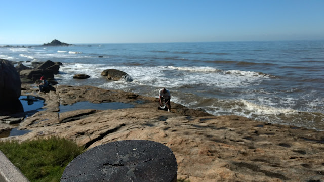 Passeio na passarela de Anchieta. Quebra-mar, molhe