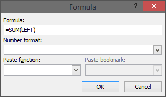 MS Word Formula Window