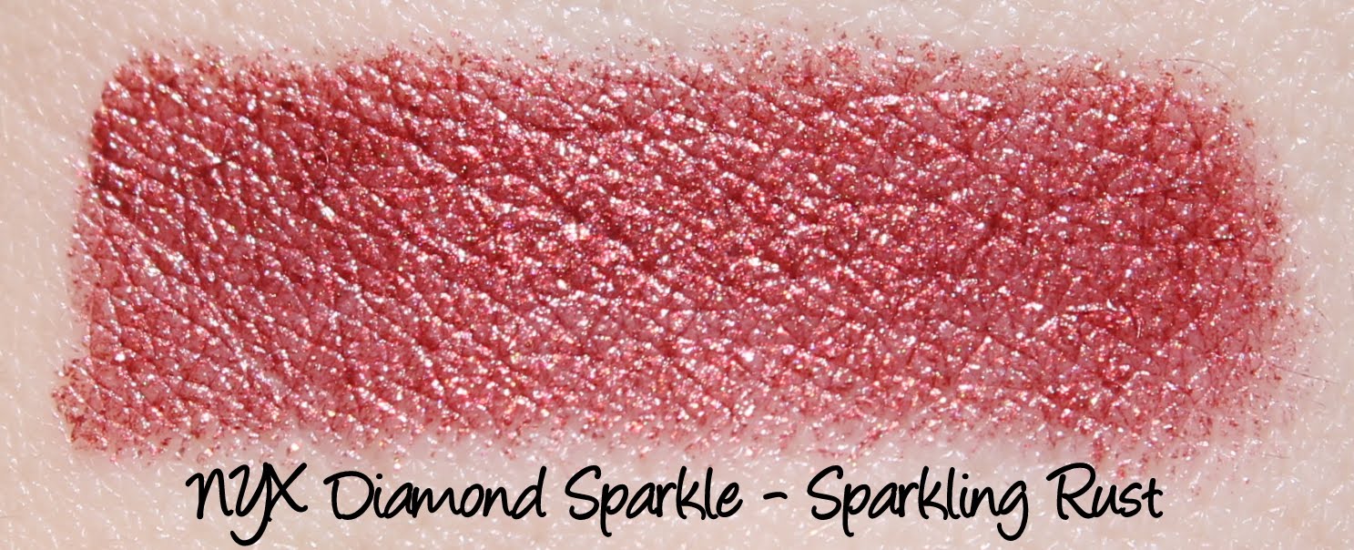 NYX Diamond Sparkle Lipstick - Sparkling Rust Swatches & Review