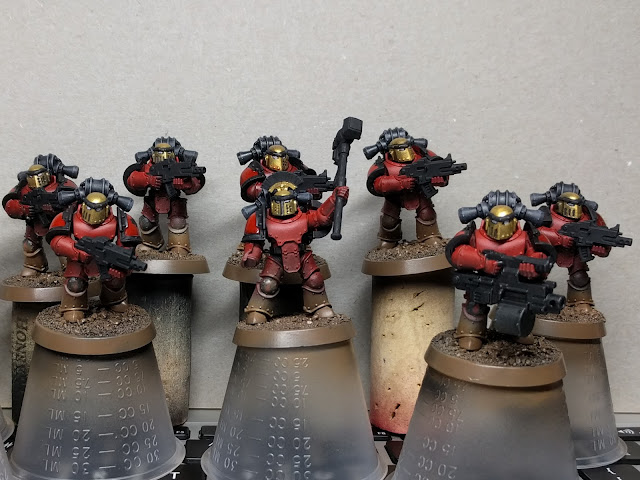 Marines with the bases painted and black added.