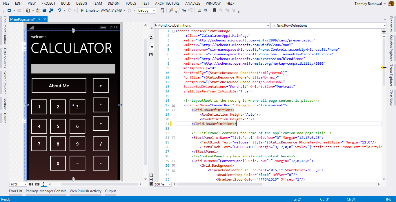 Windows Phone : Basic Calculator Application ~ CS-Beans | Leading ...
