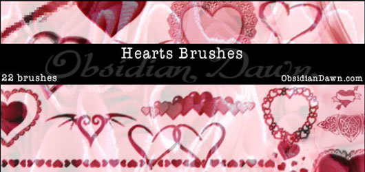 50 Free Photoshop Heart Brush Sets