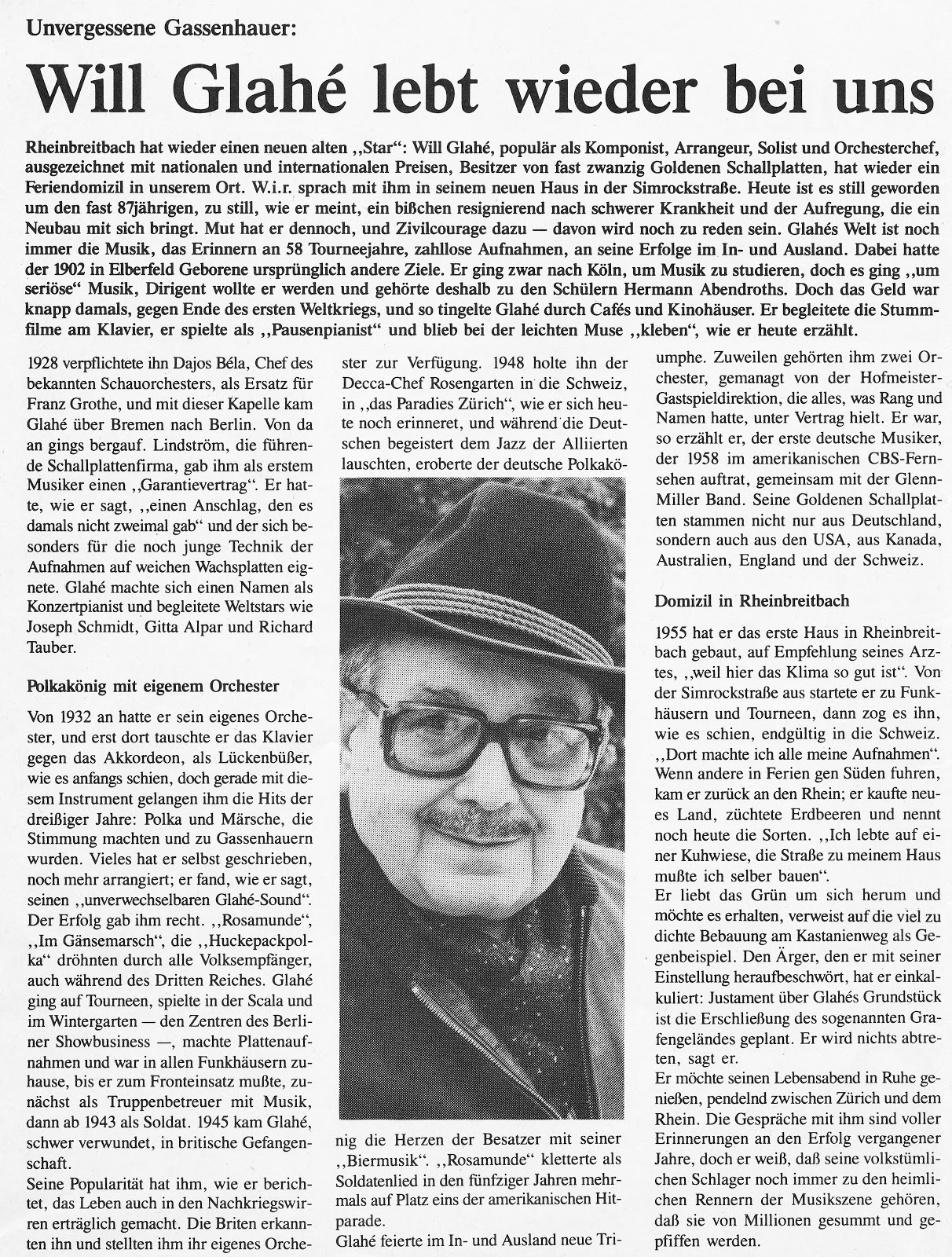 Will Glahé Und Sein Orchester - Akkordeon Spezialitäten Will Glahé Und Sein Orchester - Akkordeon Spezialitäten