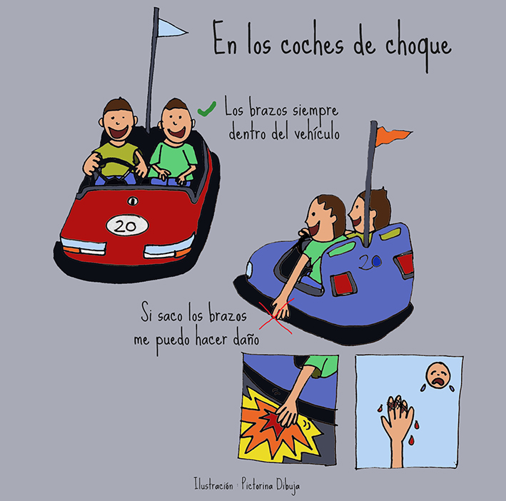 Dibujos para niñs que necesitan apoyos visuales En los coches de choque