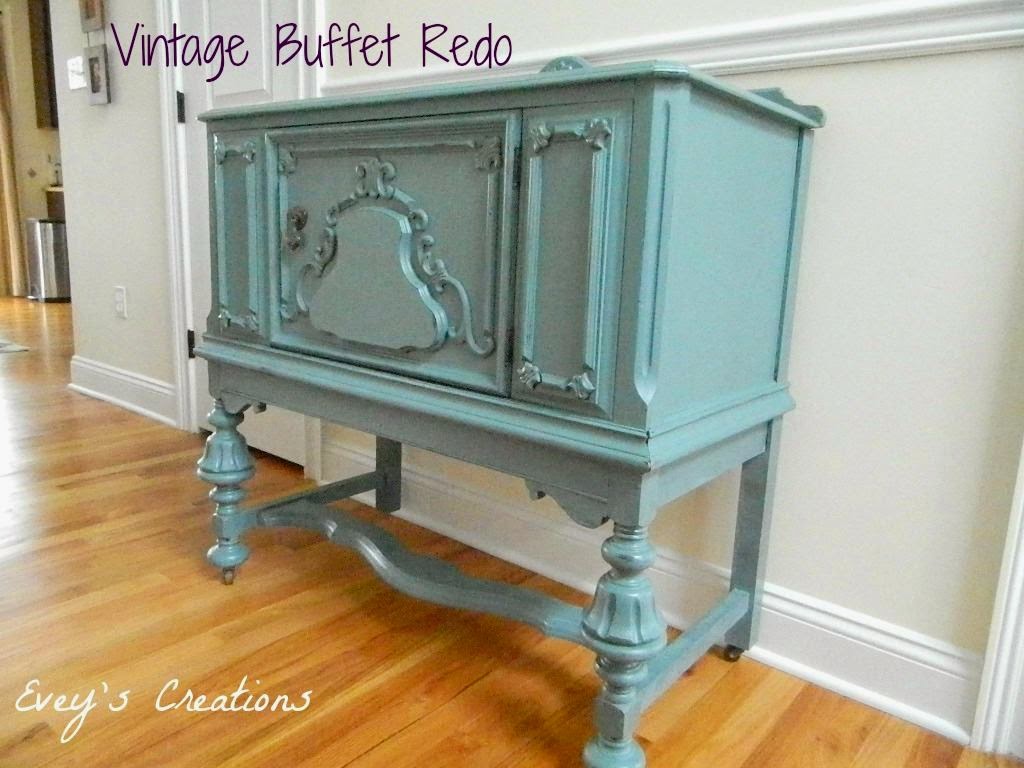 "Vintage Blue Buffet Redo" Heirloom, Custom, Color, Chalk, Paint