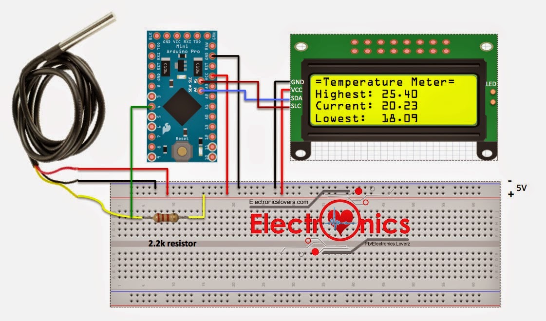 Arduino Based Temperature Meter | Semester Project - Electronics Lovers ...