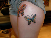 Butterfly Tattoo On Back Of Thigh