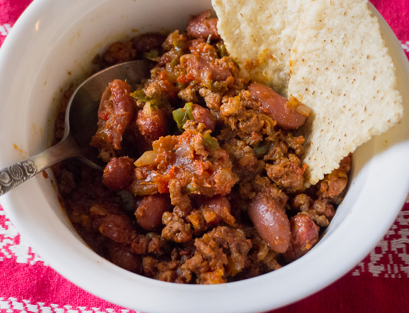 a bag of wisdom Using Stocked Red (Tomato) Sauce Chili con Carne