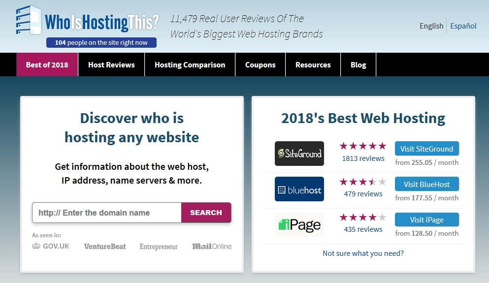 Check any Website hosting details