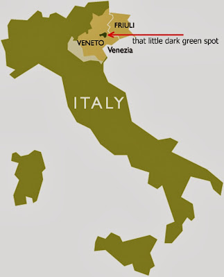 map, Prosecco area, prosecco wine, Italy