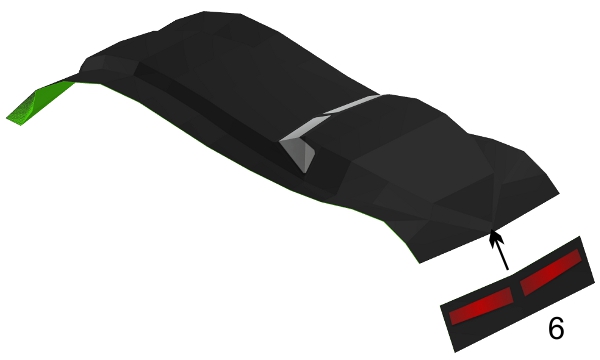 Step 6 in Batmobile paper model build instruction Step 6 in Batmobile paper model build instruction