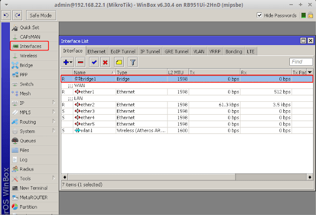 Cara Setting Bridge Interface di Mikrotik Cara Setting Bridge Interface di Mikrotik