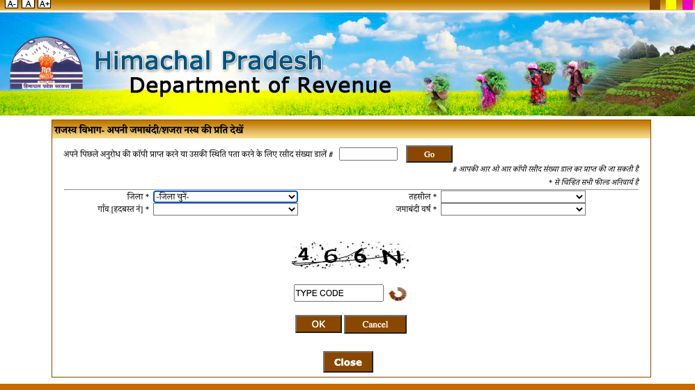 Himachal Pradesh Jamabandi Land Records, Khasra, Bhulekh Naksha Online