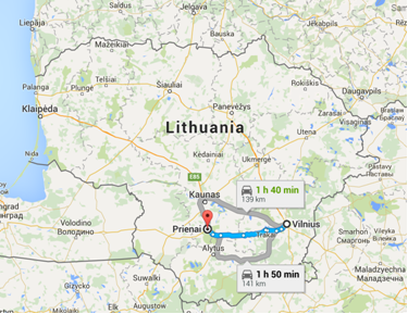 Kelionė iš Vilniaus į Prienus