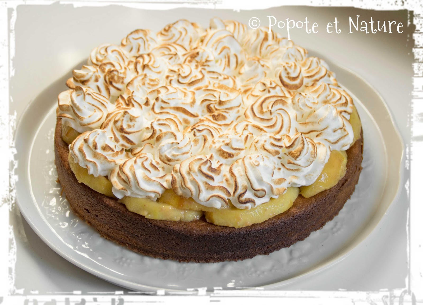 Tarte meringuée aux pommes et caramel beurre salé © Popote et Nature