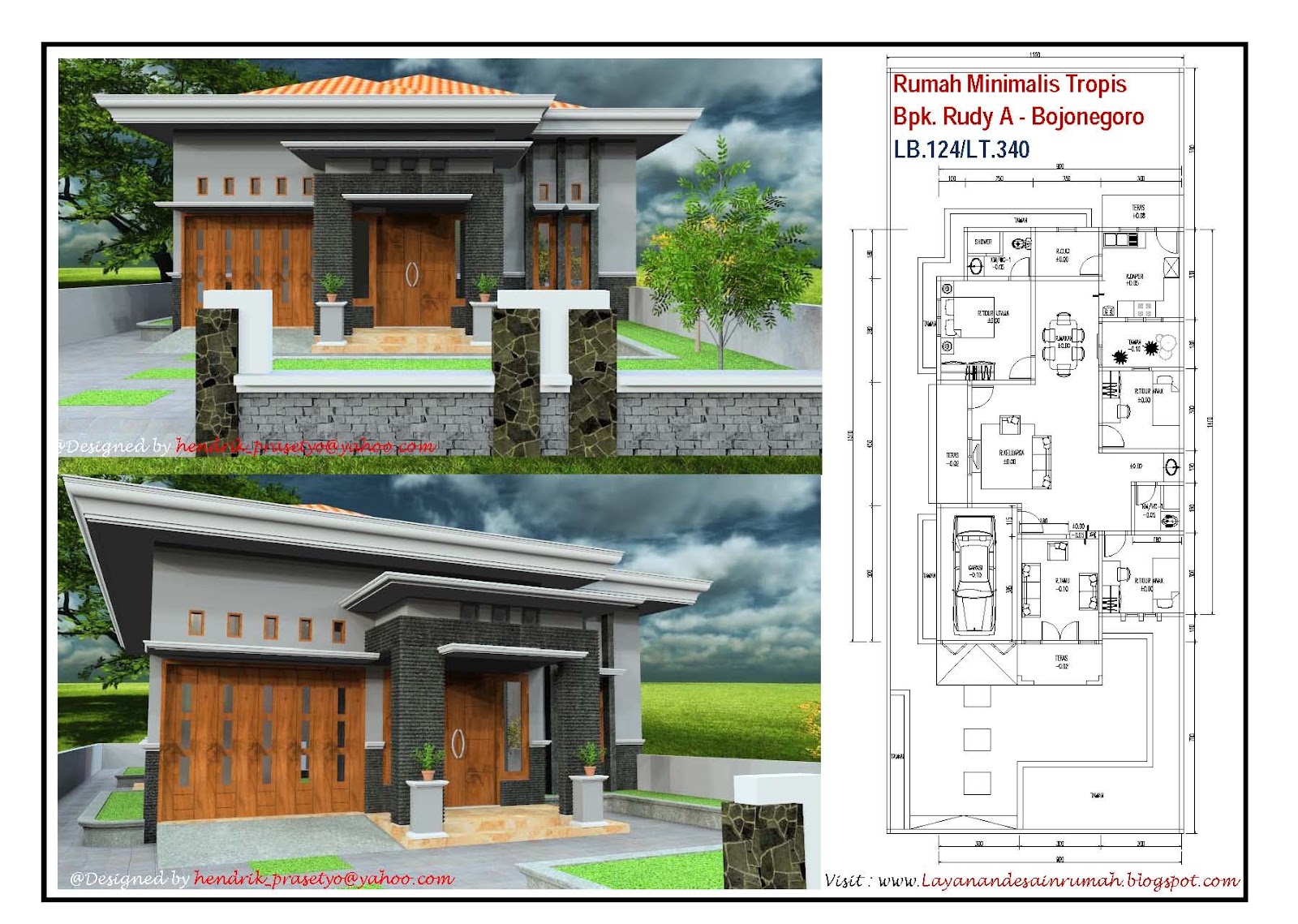 Layanan Jasa Desain Rumah Rumah Minimalis Tropis Bpk Rudy A