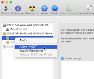 il mac non riconosce lhard disk esterno