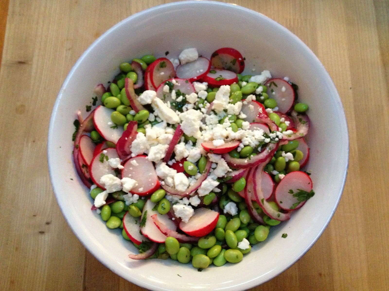 Weekday Gourmet Recipe Creation Radish + Edamame + Feta Salad