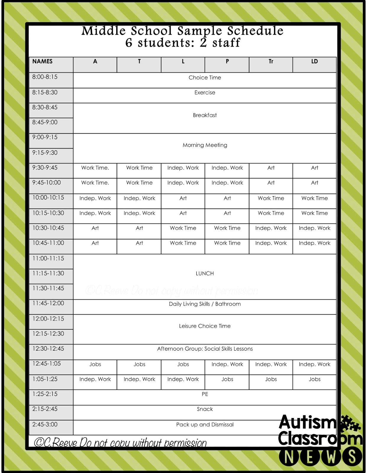 5 Examples Of Setting Classroom Schedules In Special Education Special 