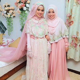 Gamis Pesta Model Kebaya Modern Brokat Mewah