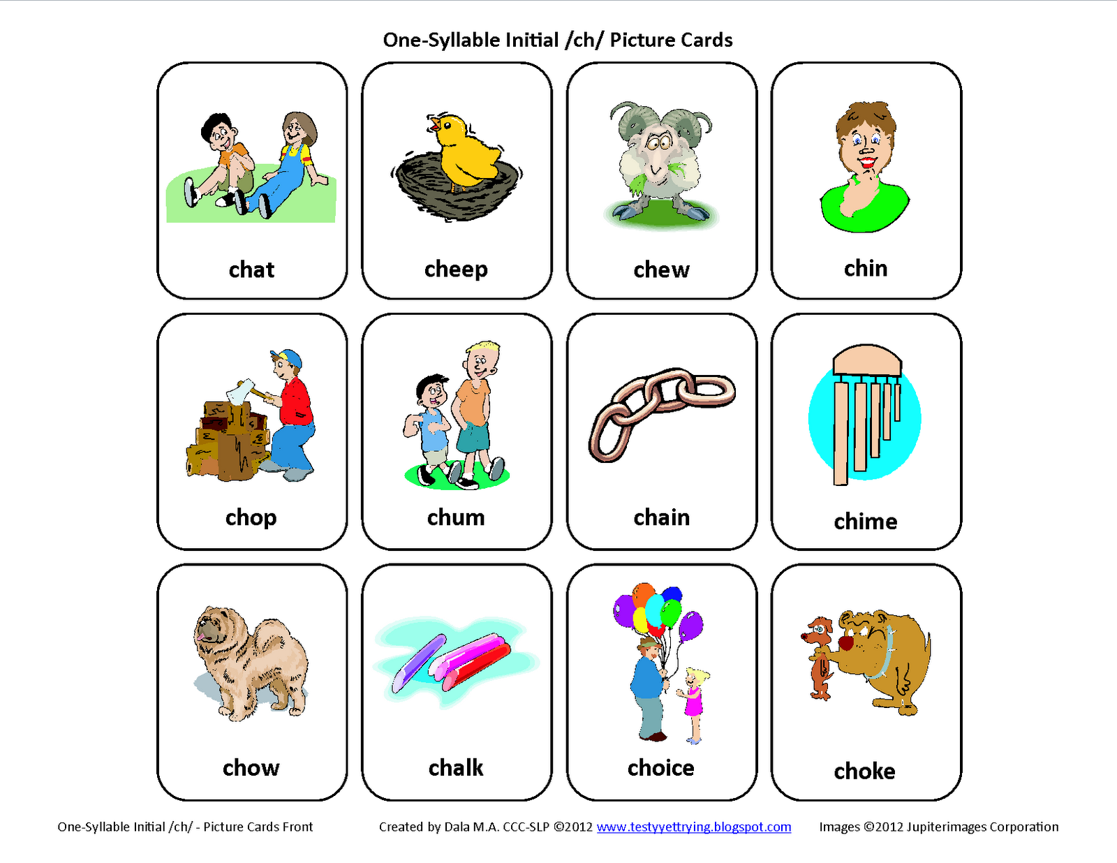 words beginning with ch speech therapy