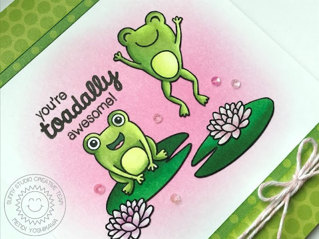 Sunny Studio: Froggy Friends Toadally Awesome Frog Card with Mendi
