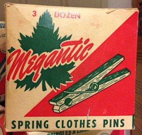 Quebec Spring Clothes Pins in Original Box Megantic