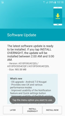 Galaxy A5 Nougat Update