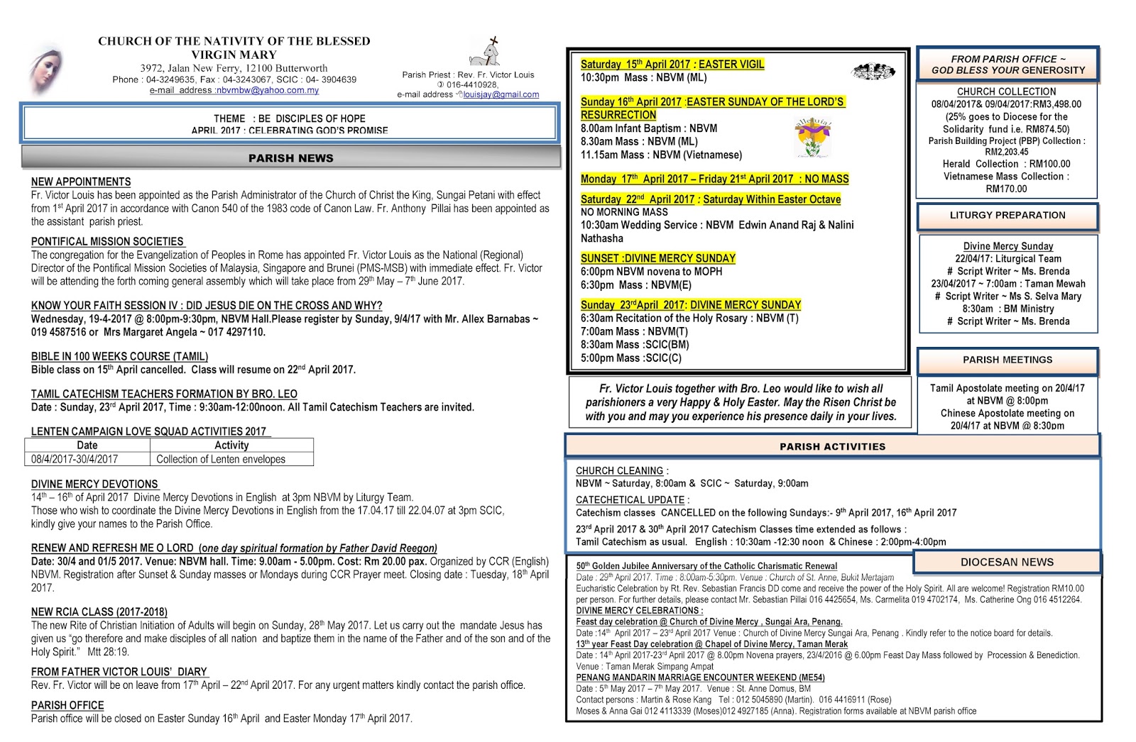 Parish Pastoral Building Project * * * Nativity of Blessed Virgin Mary