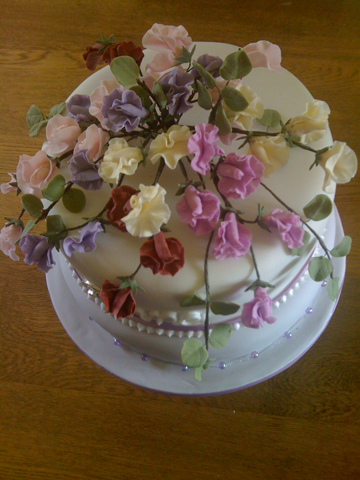 Crafty Cakes and Cards: Anne's 60th Sweet Pea Birthday Cake