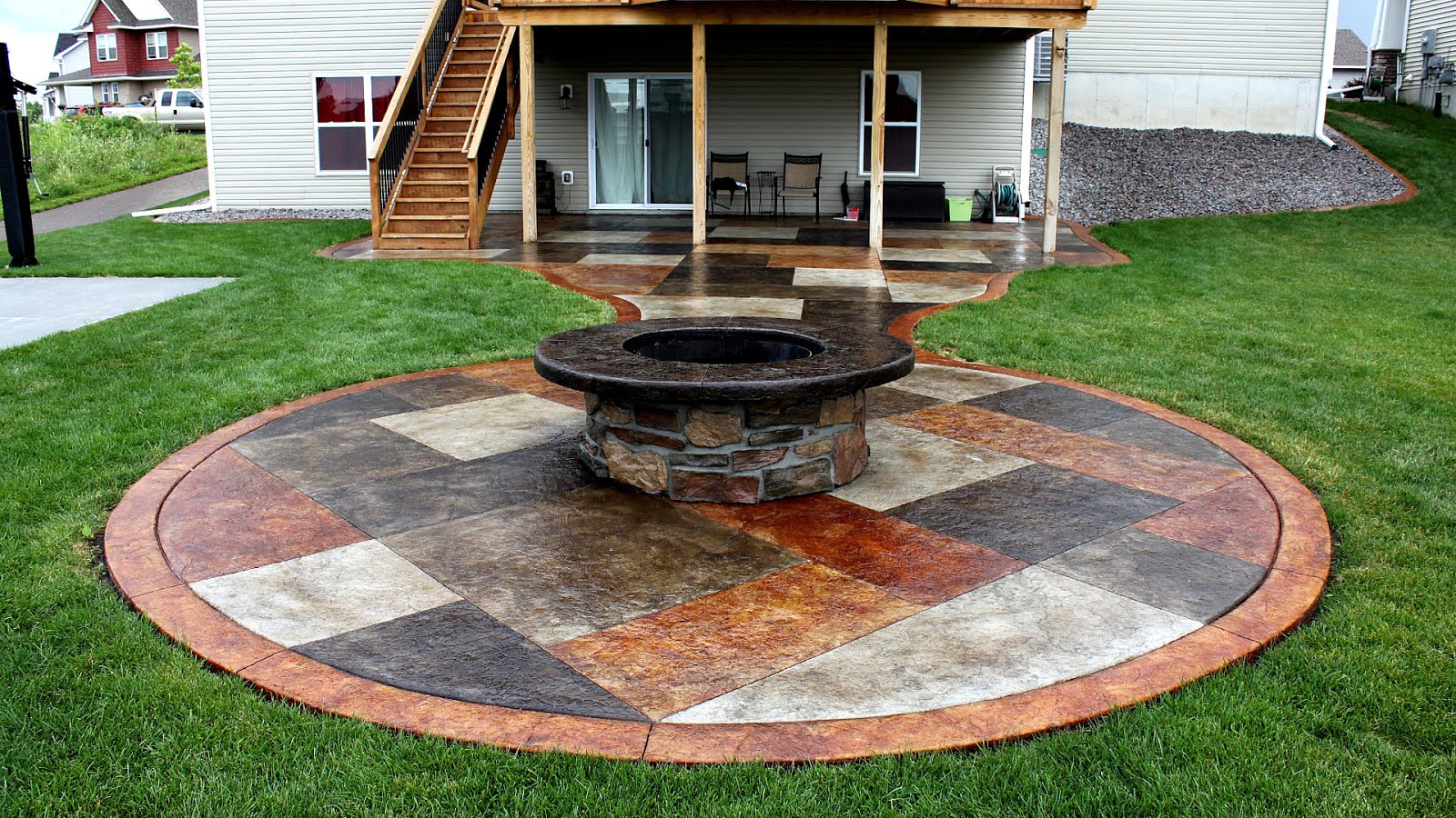 Stamped Concrete Fire Pit - Fire Choices