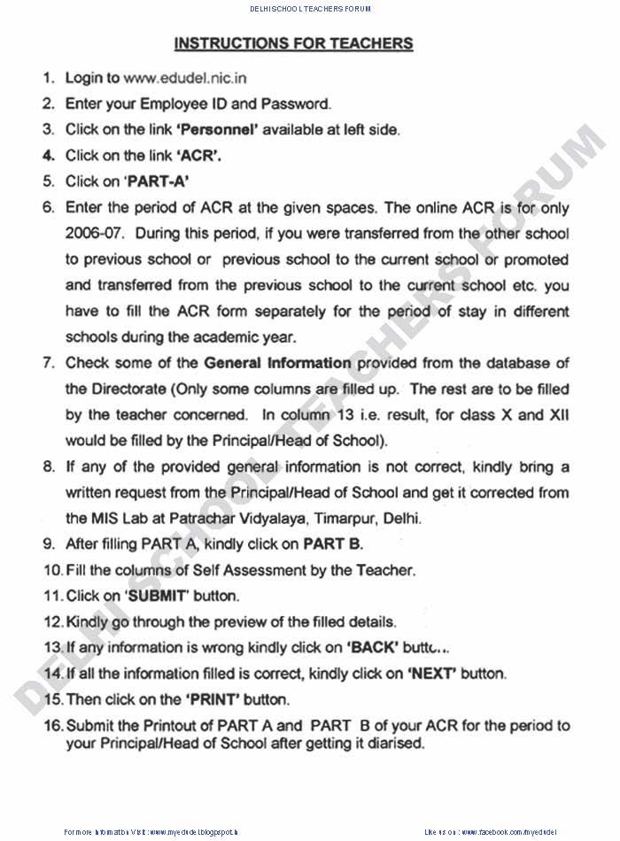teachers instructions