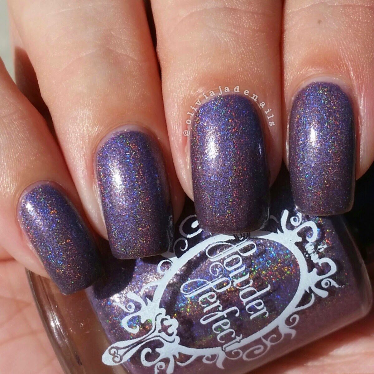 Powder Perfect Shadow Of The Mountain swatched by Olivia Jade Nails