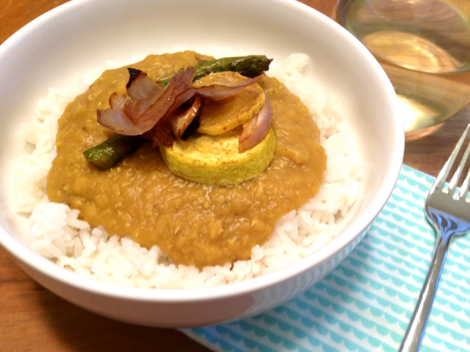 Clean, Fresh and mostly Veggie Indian Dahl with Coconut Jasmine Rice and Roasted Vegetables