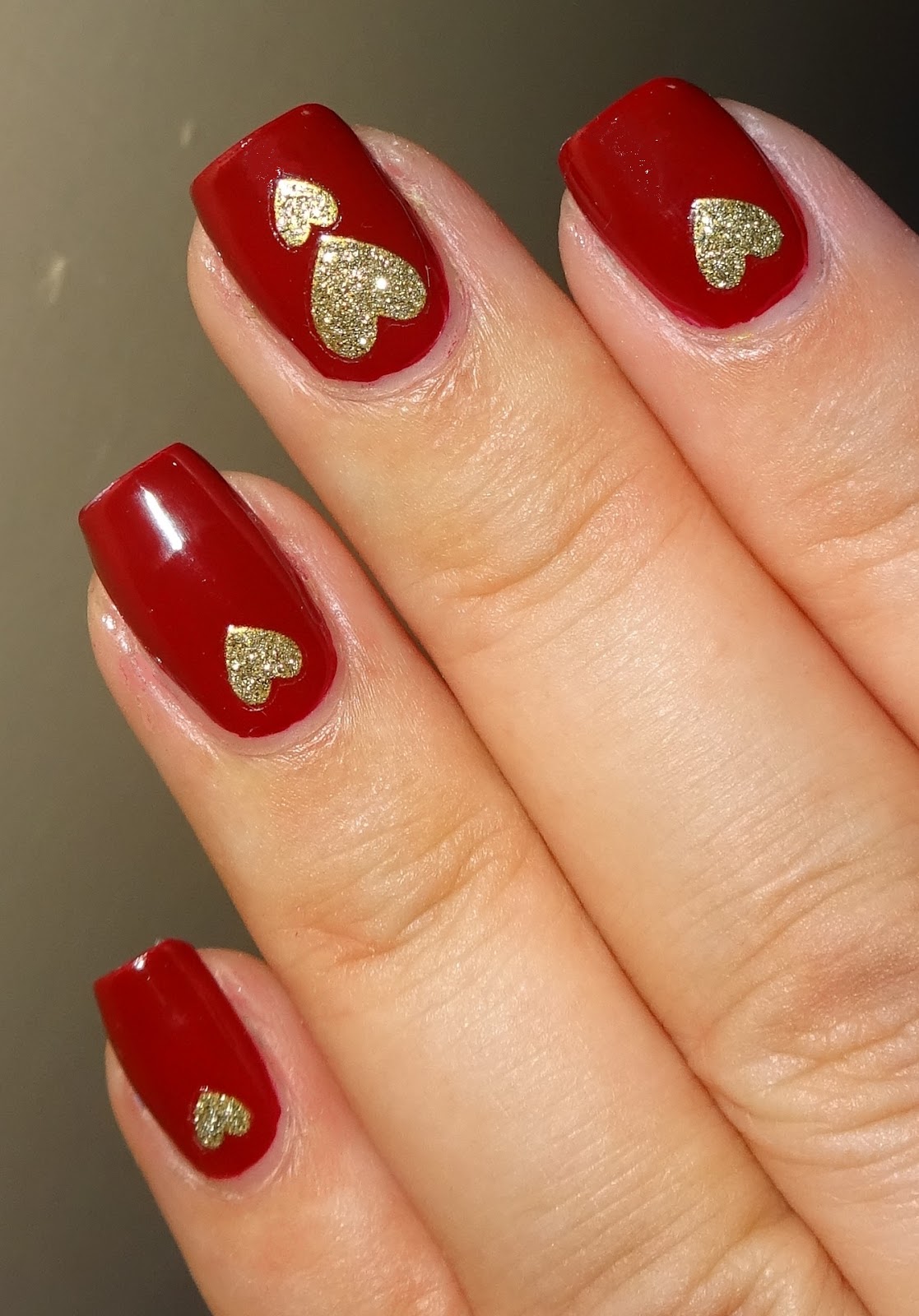 Wendy's Delights Gold Heart Glitter Nail Stickers from Nail Art UK