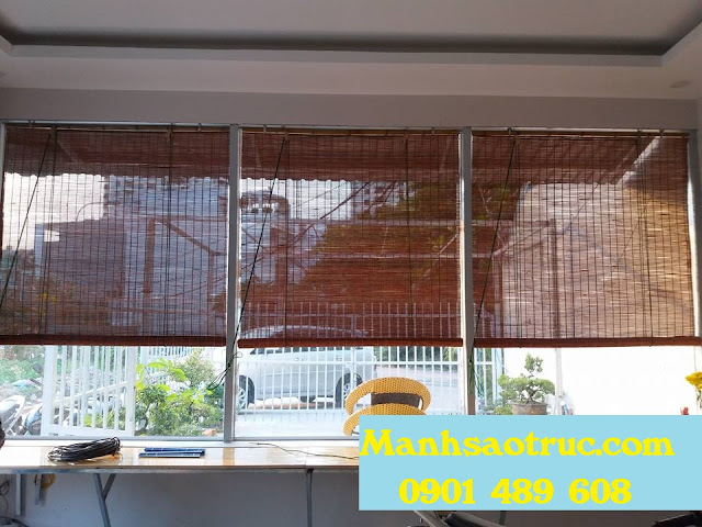 Mành tre cật nâu đỏ